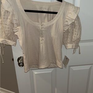 Anthropologie Creme Blouse